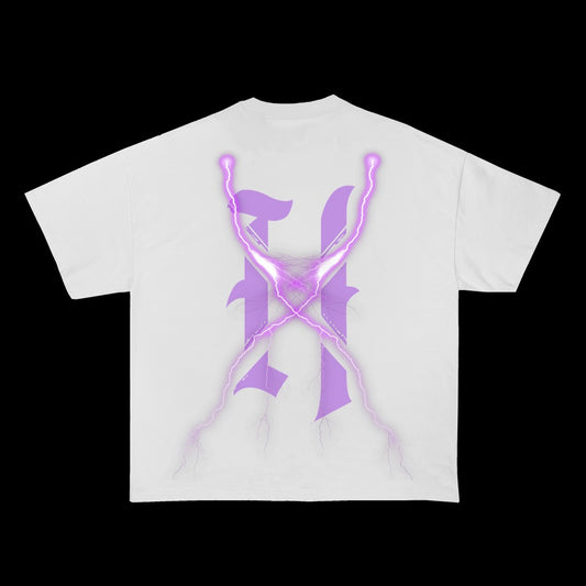 Purple Lightning T-Shirt - White